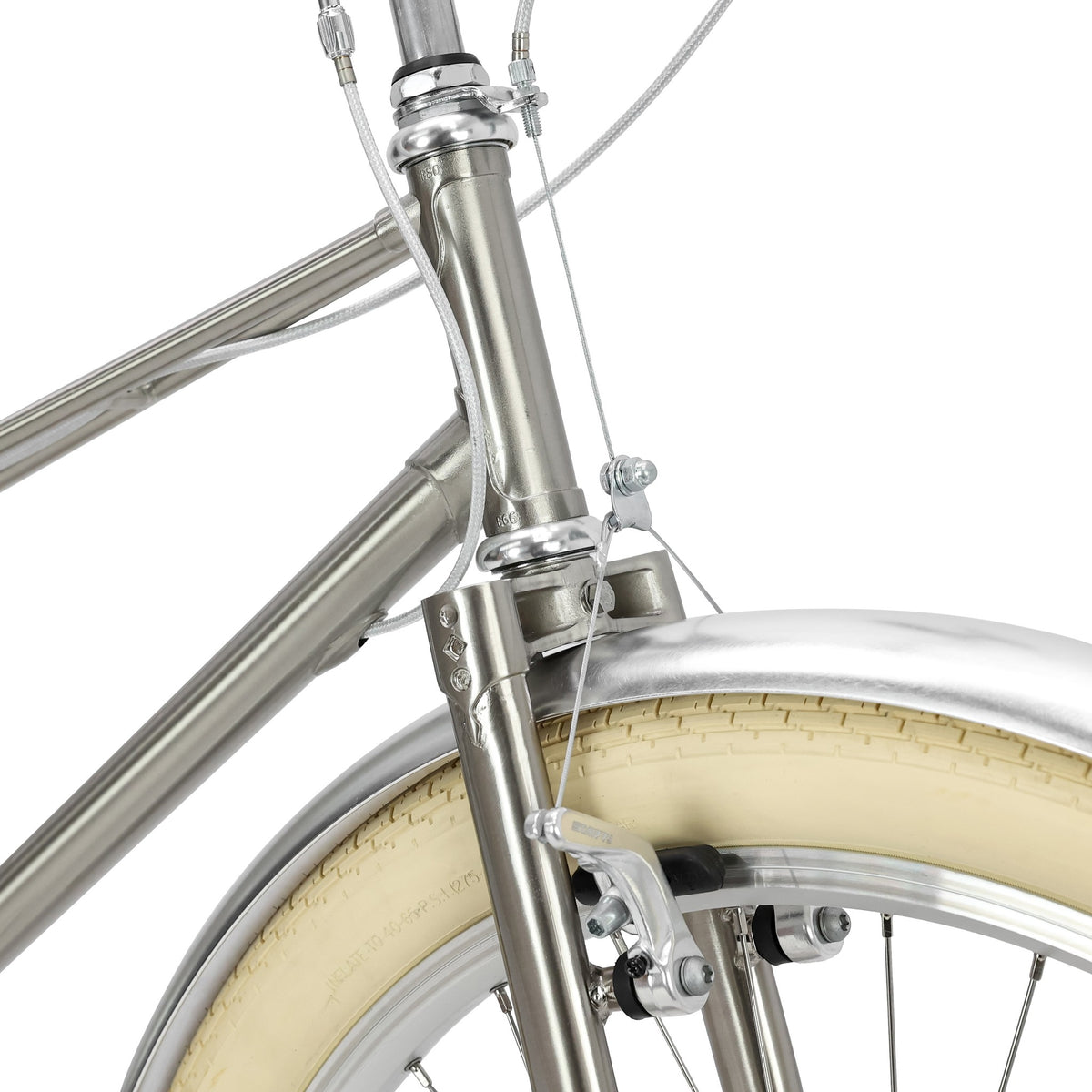 Mixte26 Lite — 9-Speed Step-Through City Bike — Fork and front brake