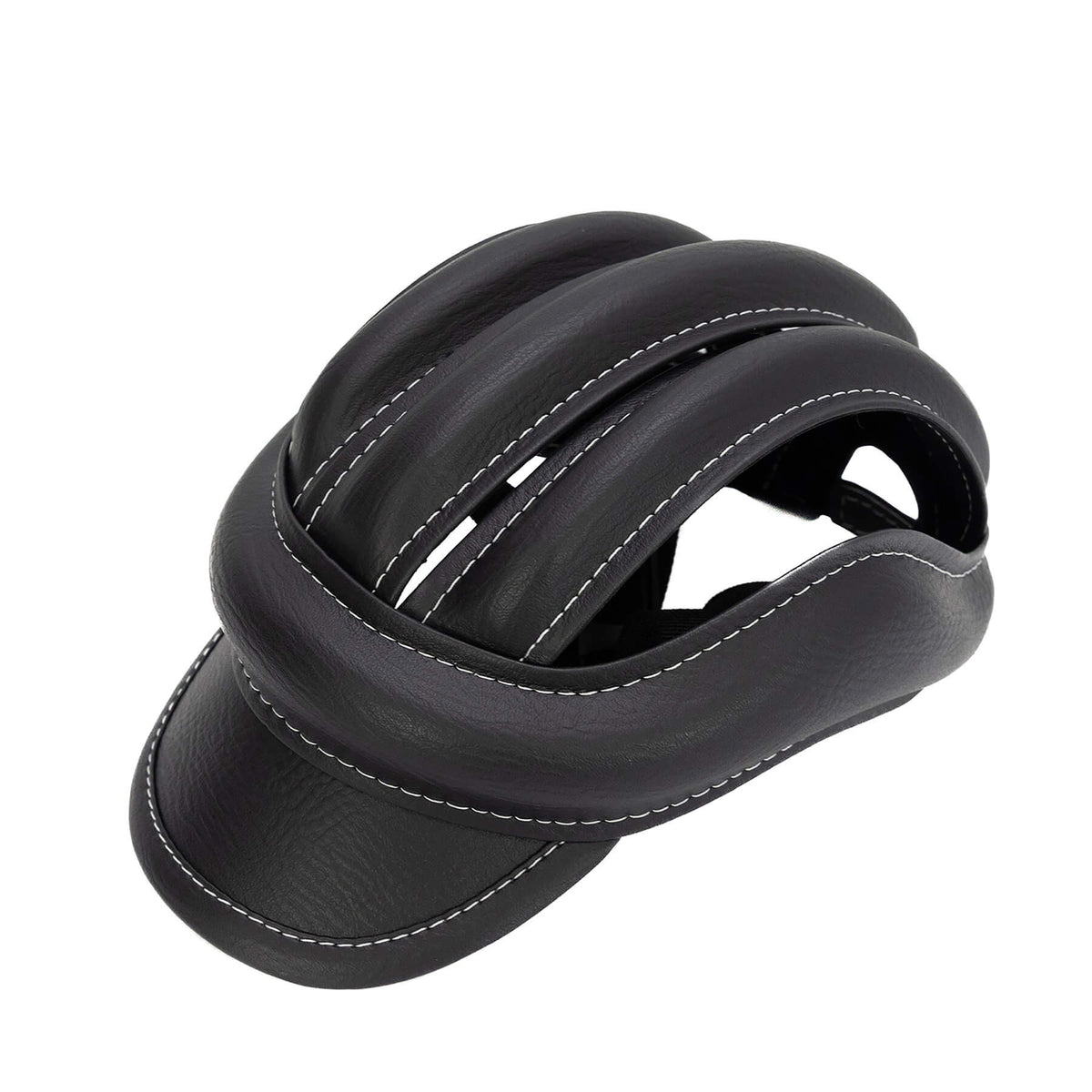 Leather helmet — Black