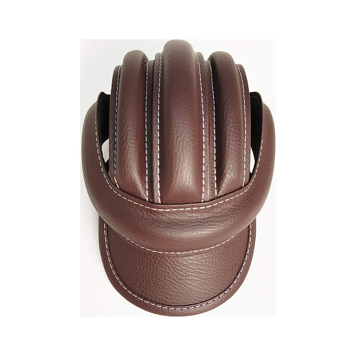 Leather helmet — Brown