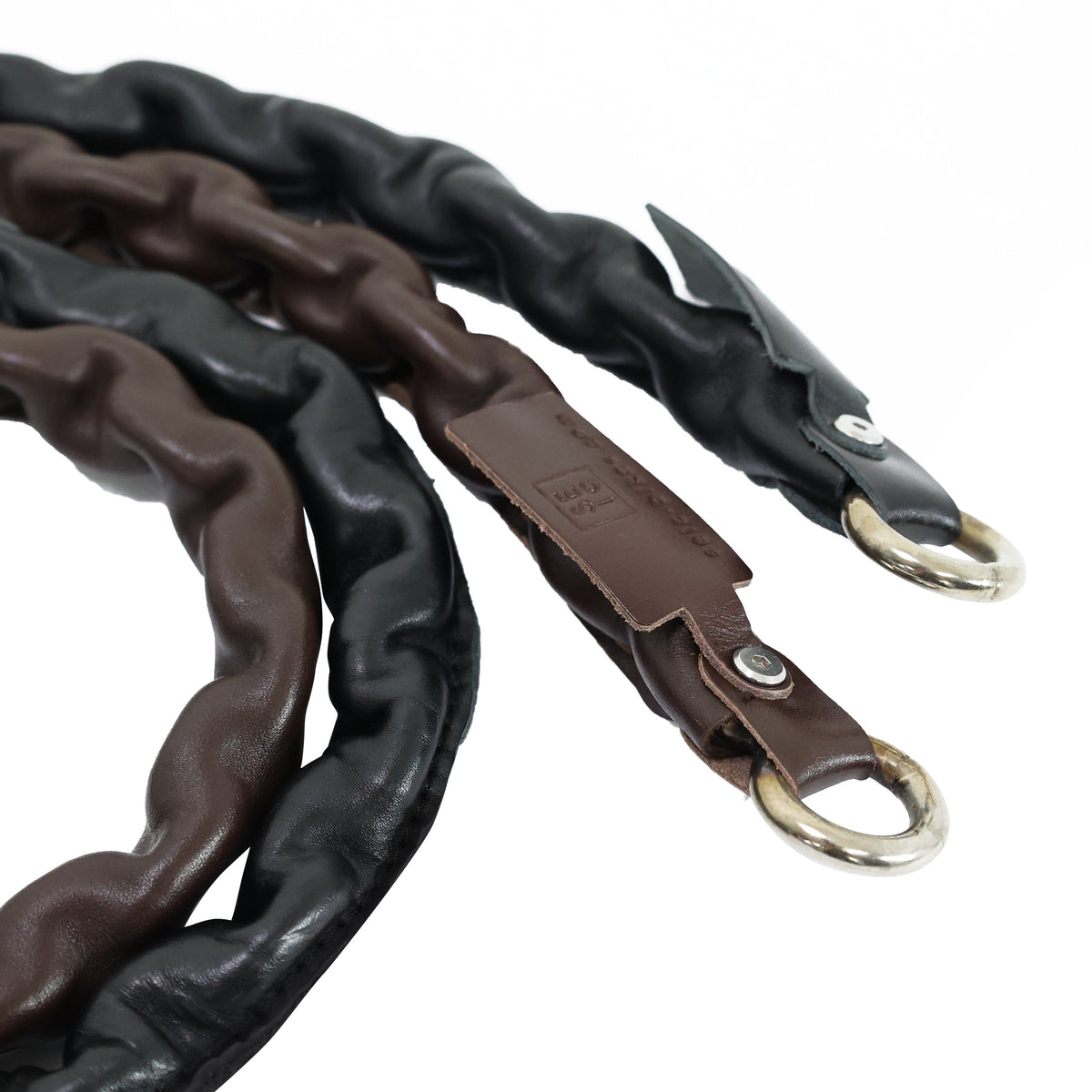 Leather password chain lock — Brown