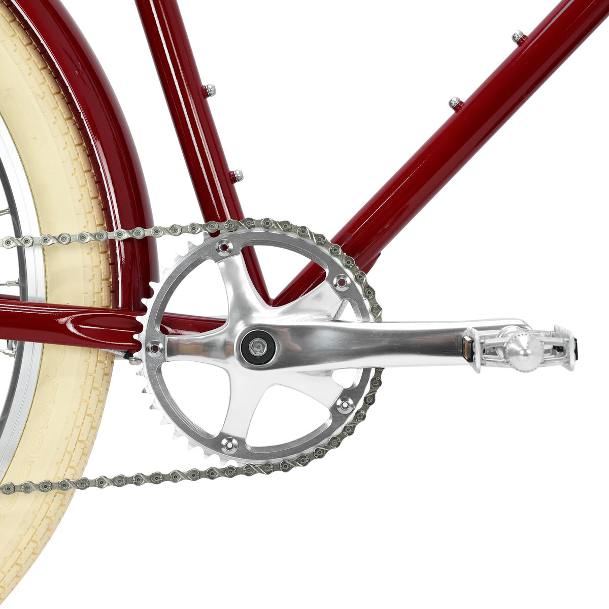 Rando26 Lite — 9-Speed Steel Touring Bike — Chainring, crank and pedal