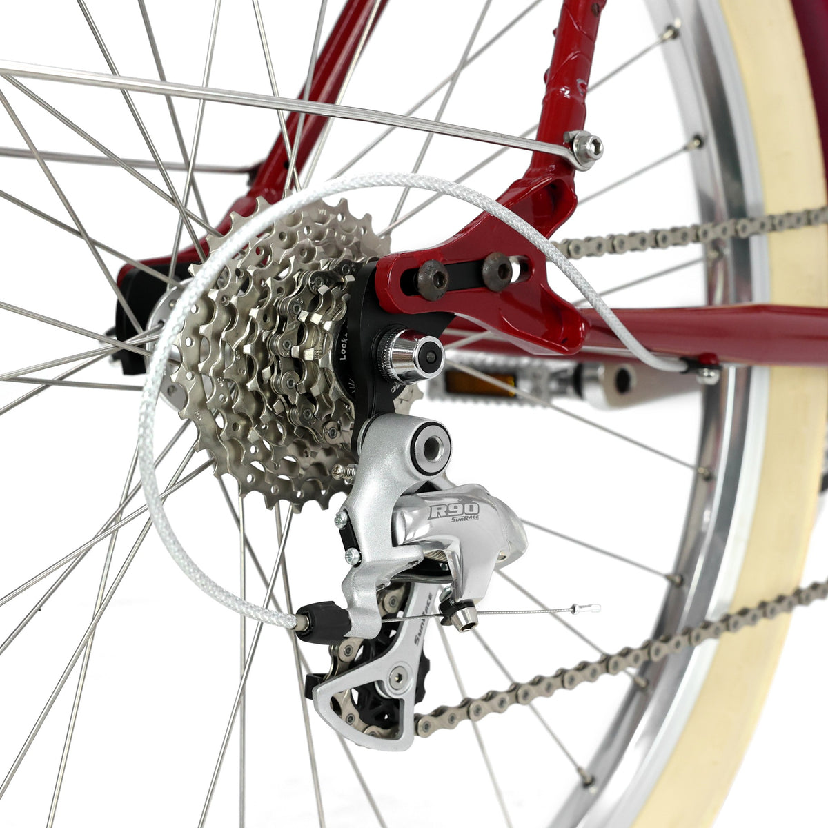 Rando26 Lite — 9-Speed Steel Touring Bike — Rear derailleur and cassette