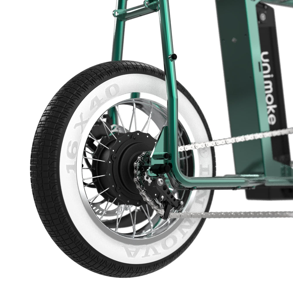 Unimoke minibike Clear Coat Beetle green, detail 6