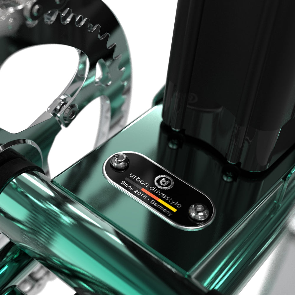 Unimoke minibike Clear Coat Beetle green, detail 8