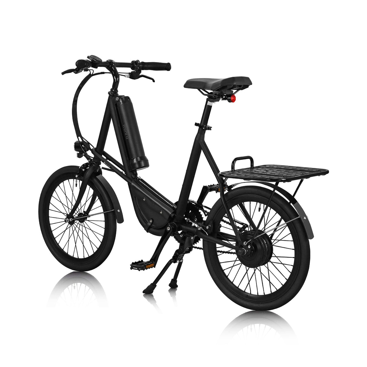 miniu Premium Matte black, rear three-quarter view