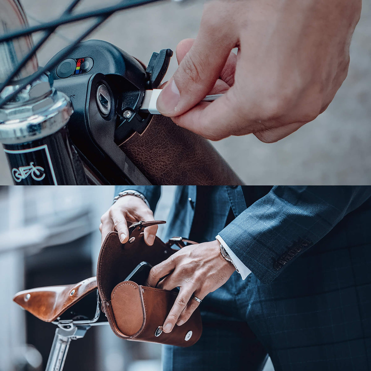 Riding a miniu e-bike in the city, photo 4