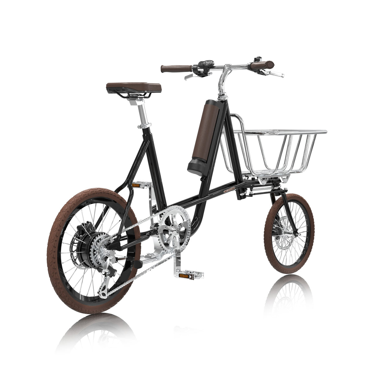 miniute — 7-Speed Electric Cargo Bike — Rear three-quarter view