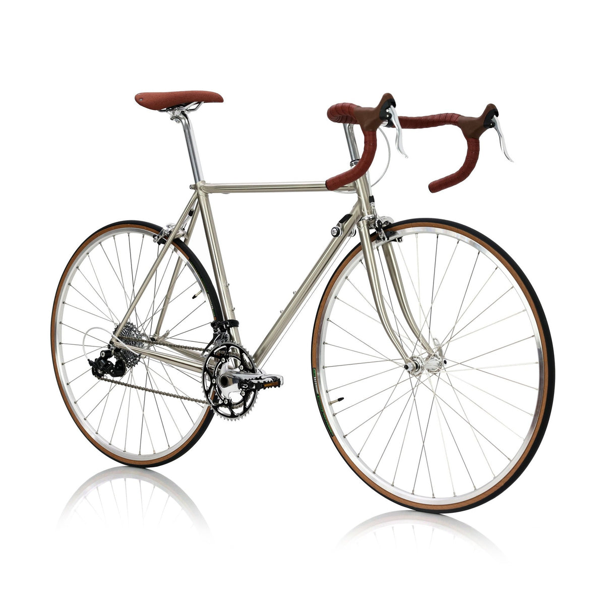 Retro Road Lite — 10-Speed Steel Road Bike — Front three-quarter view