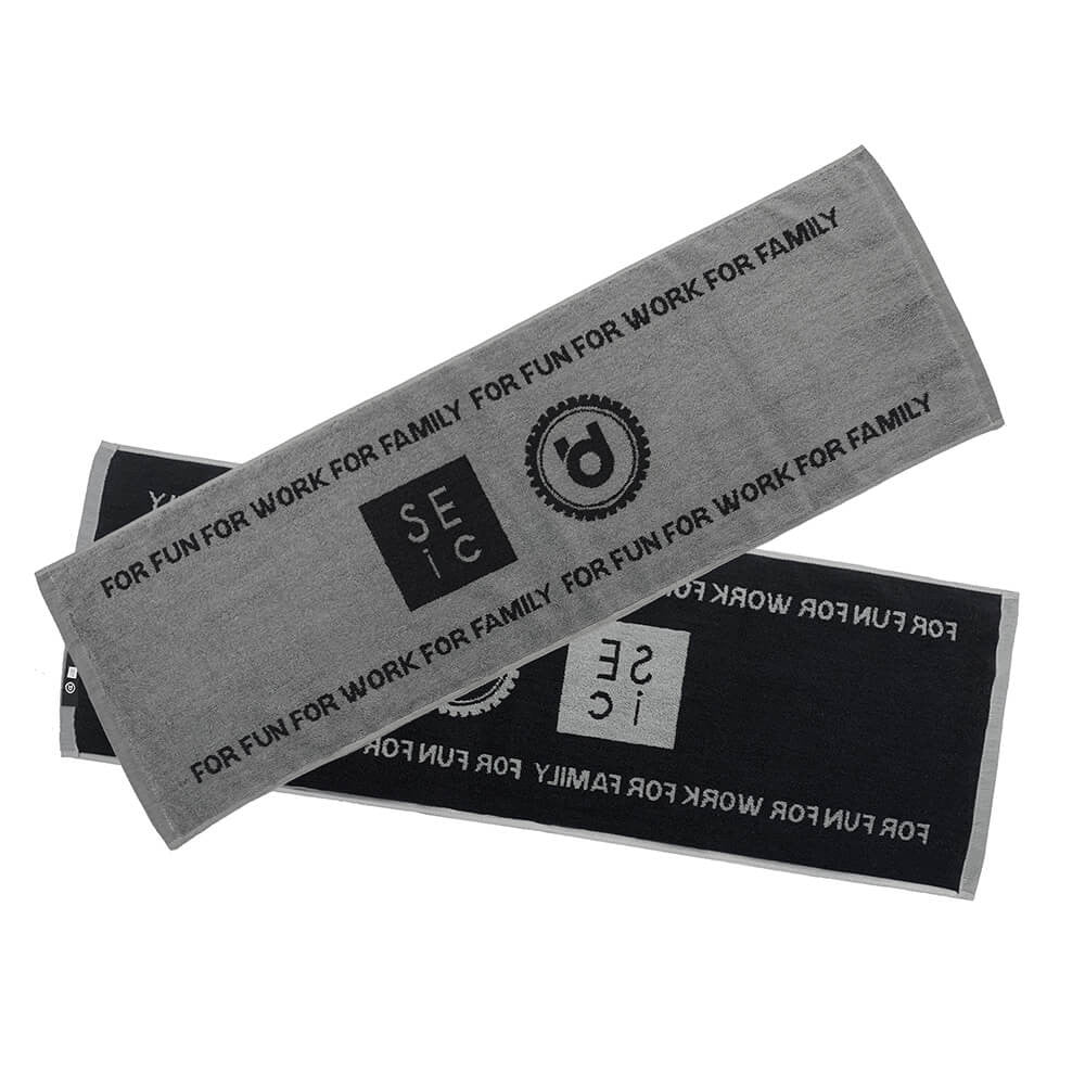 SEic grey/black jacquard towel