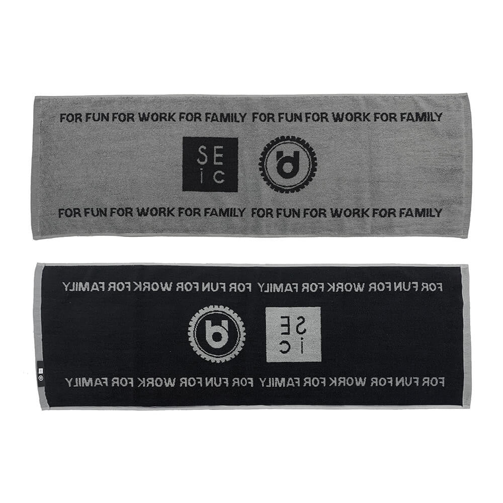SEic grey/black jacquard towel