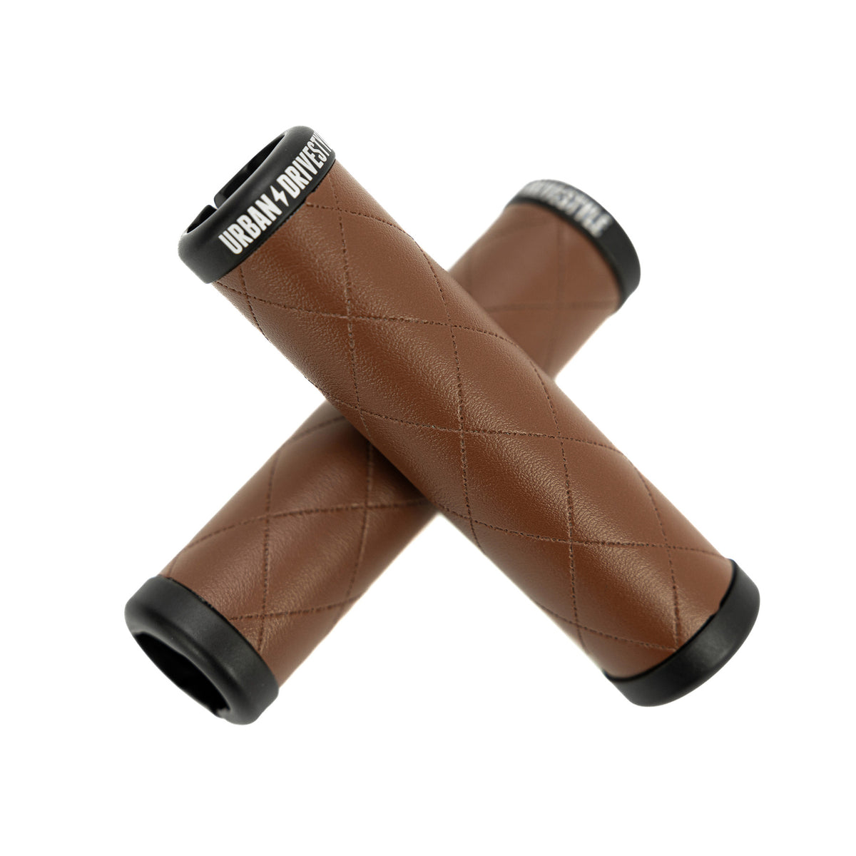 UD vintage diamond-stitch grips — Brown