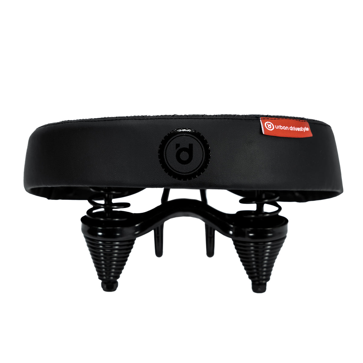 UDX leather saddle with suspension — Black