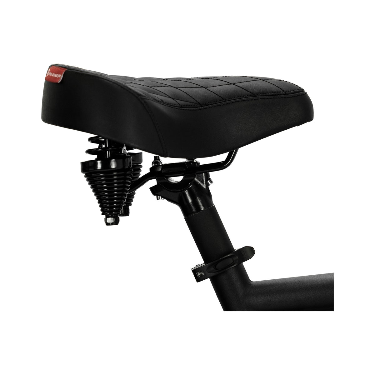 UDX leather saddle with suspension — Black