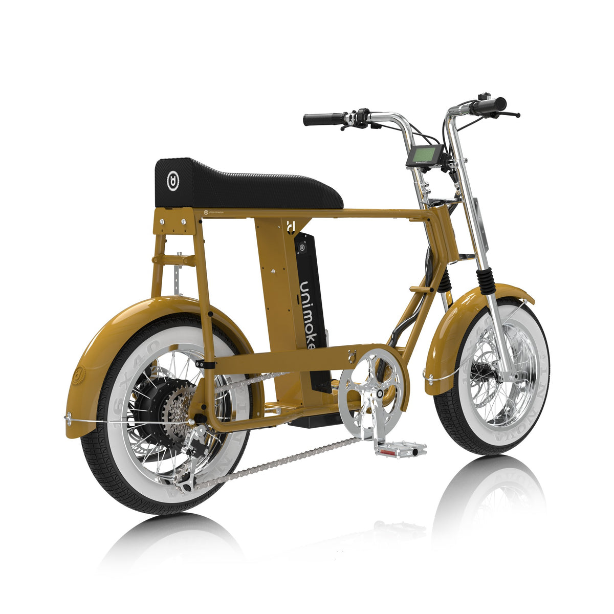 Unimoke minibike '70 Schiele, rear three-quarter view