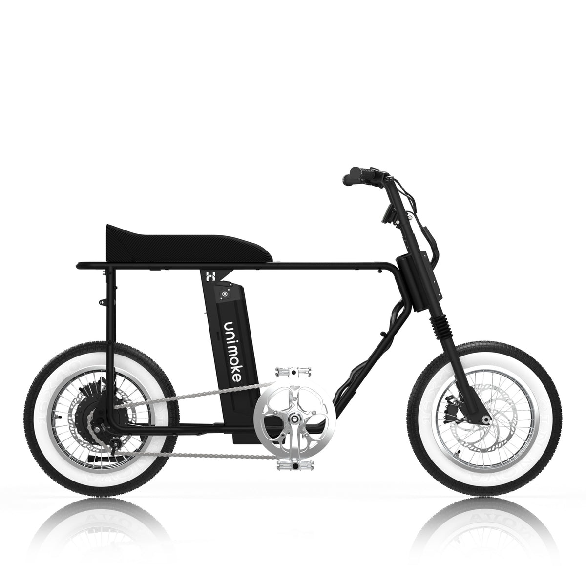 Unimoke minibike Clear Coat Matte black, side profile