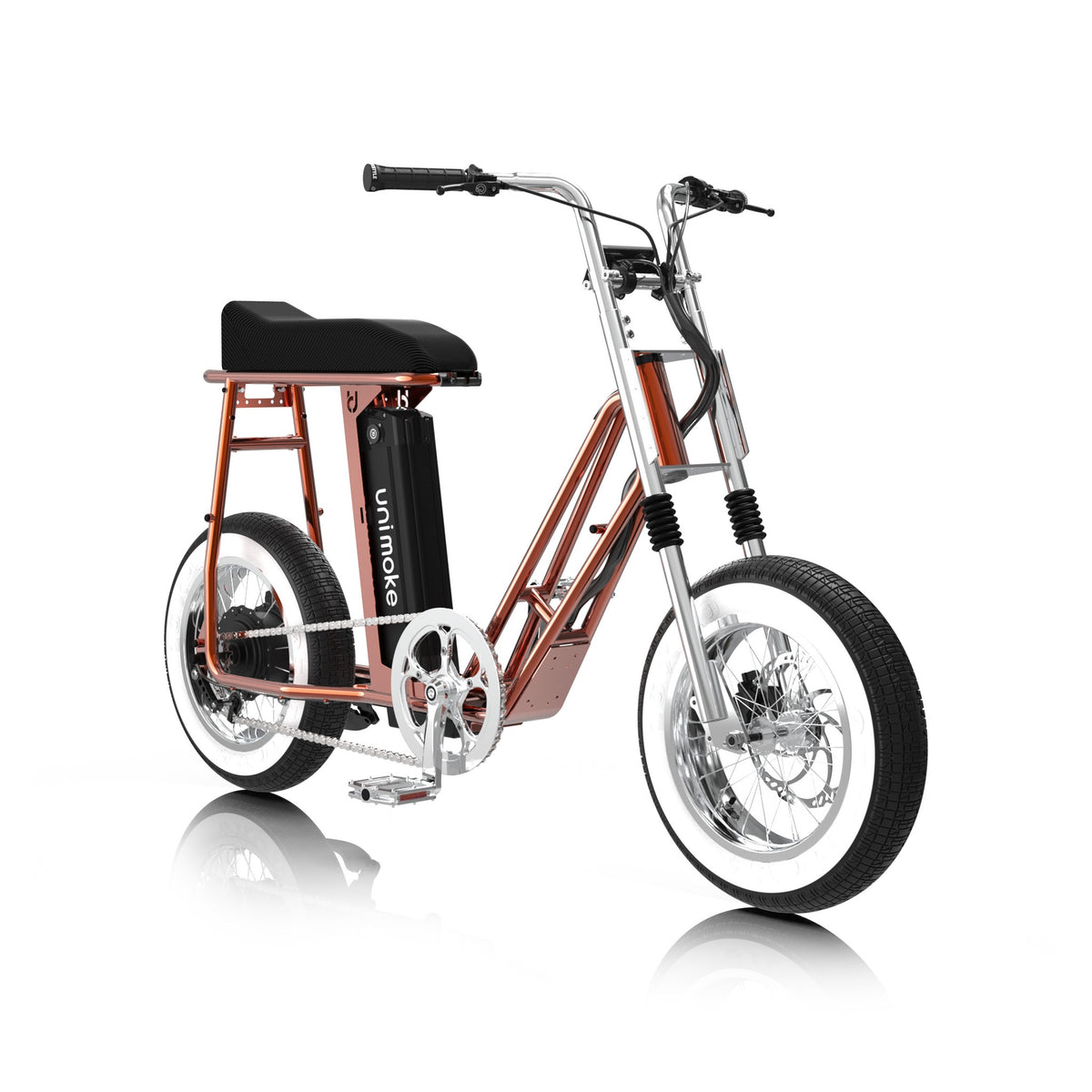 Unimoke miniswing Clear Coat Flame orange, front three-quarter view