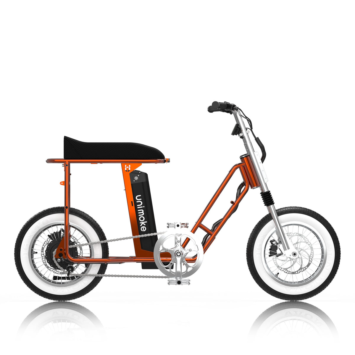 Unimoke miniswing Clear Coat Flame orange, side profile