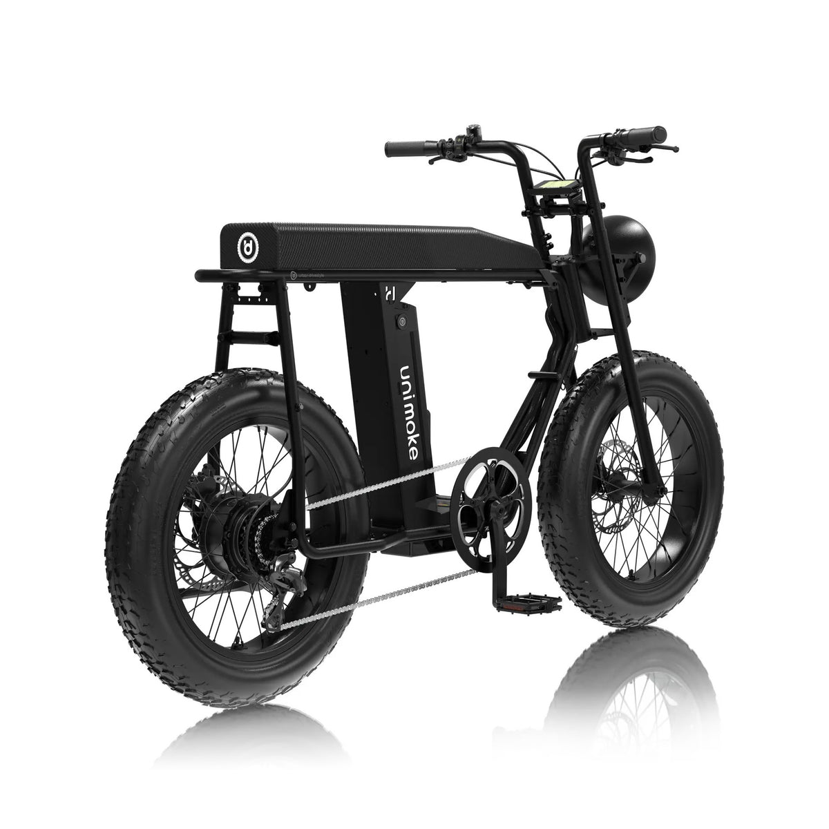 Unimoke MK Matte black, rear three-quarter view