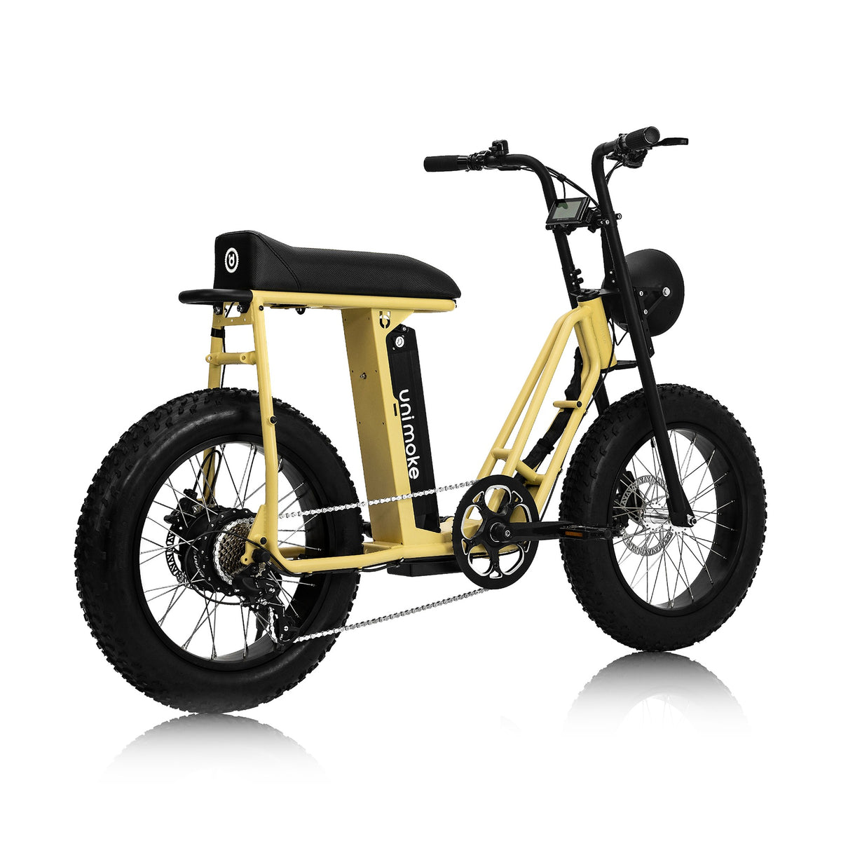 Unimoke SW Desert yellow, rear three-quarter view