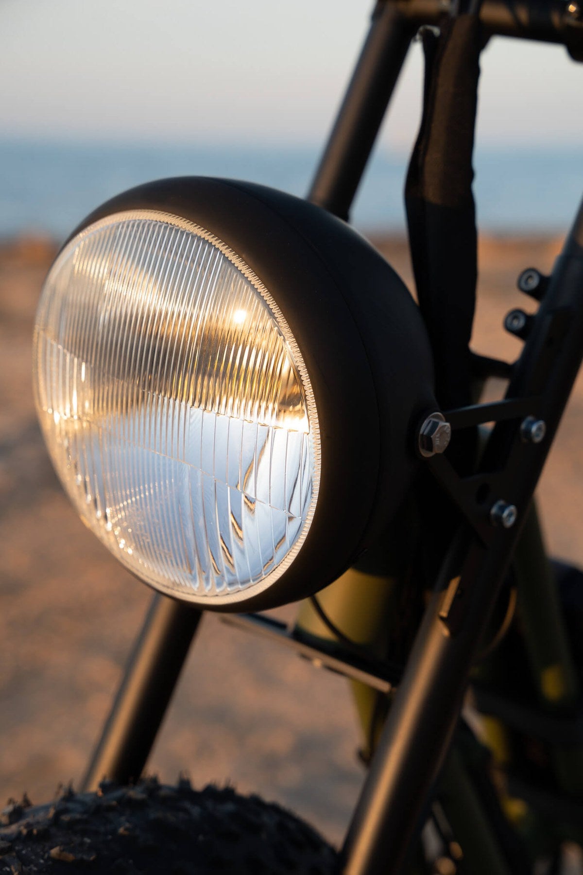 Unimoke SW headlight at dusk